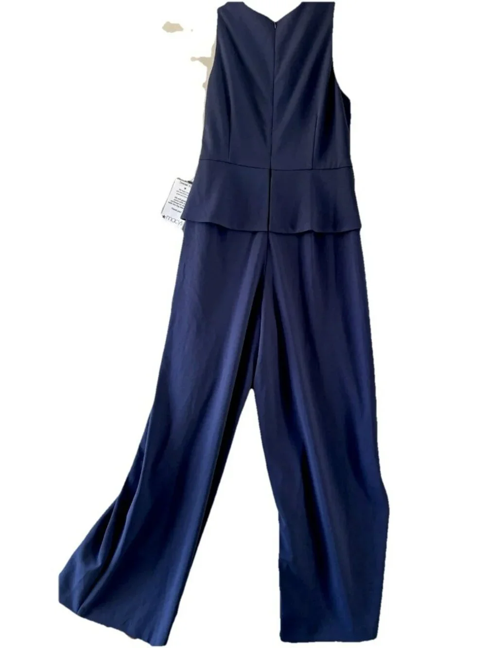 JS Collections Calista Peplum Jumpsuit Womens Size 14 Navy Wide Leg Formal NWT - Picture 6 of 16